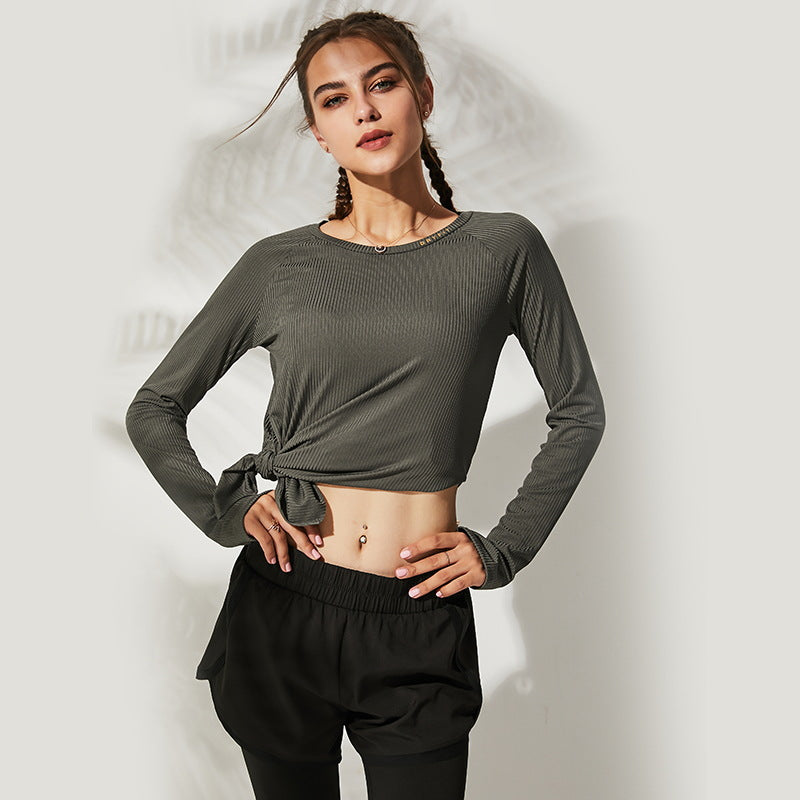 Threaded long sleeve yoga wear