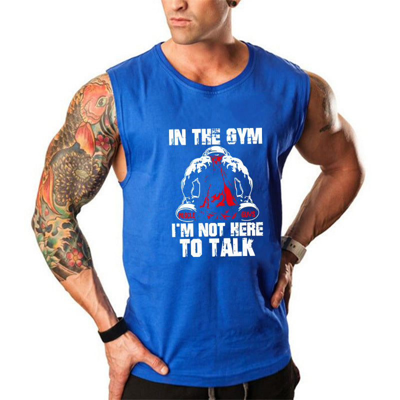 Cartoon Print Men's Sports Bodybuilding Fitness Vest