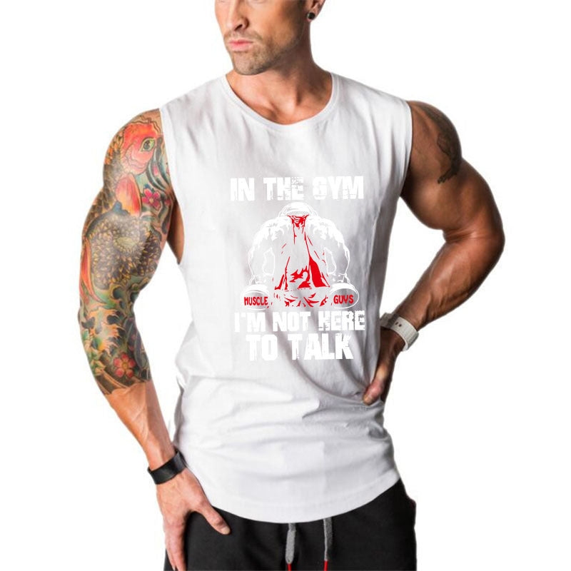 Cartoon Print Men's Sports Bodybuilding Fitness Vest