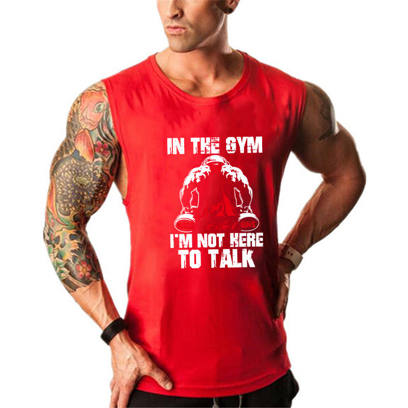 Cartoon Print Men's Sports Bodybuilding Fitness Vest