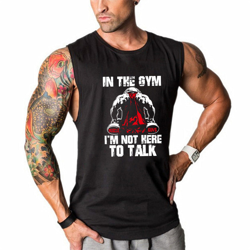 Cartoon Print Men's Sports Bodybuilding Fitness Vest