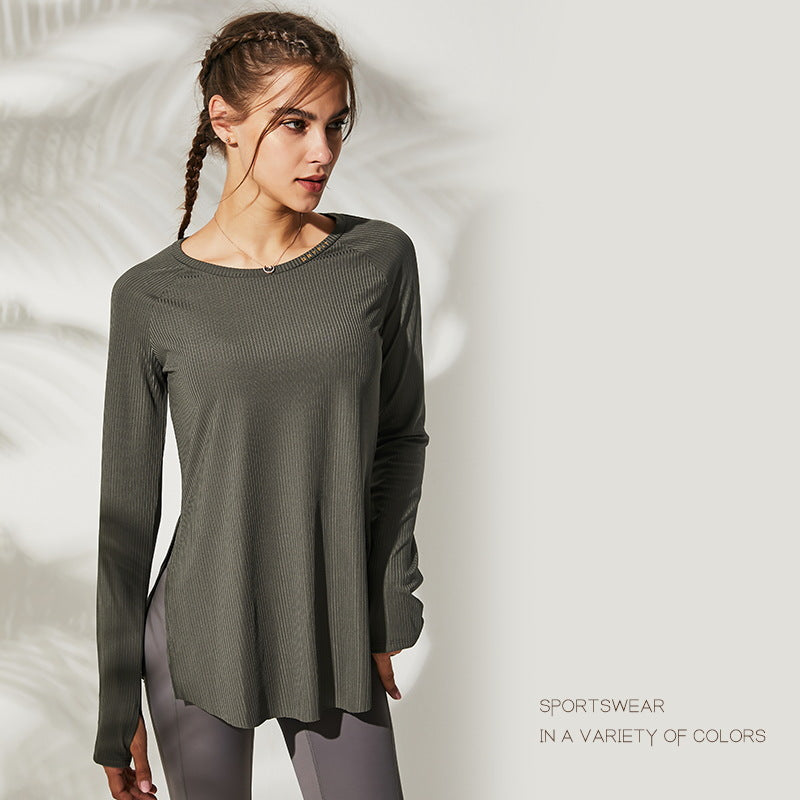 Threaded long sleeve yoga wear