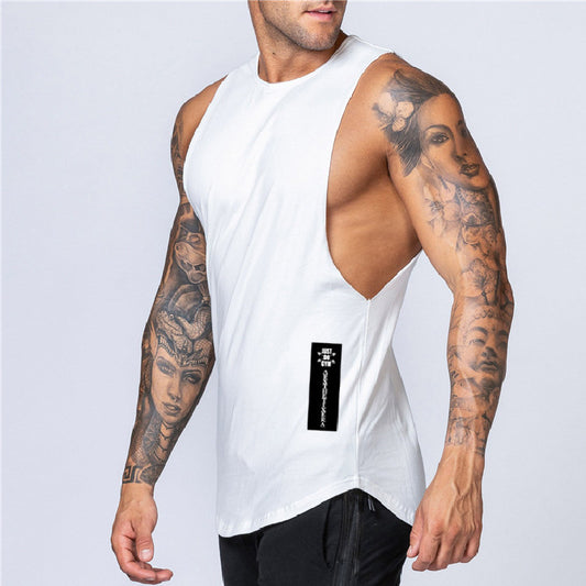 Printed bodybuilding fitness sleeveless vest