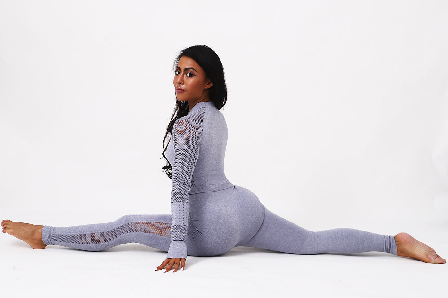 Fashion fitness yoga long sleeve suit