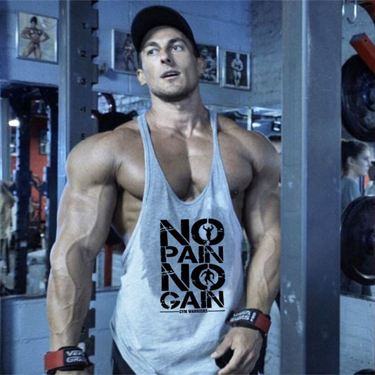 NO PAIN NO GAIN summer bodybuilding fitness vest