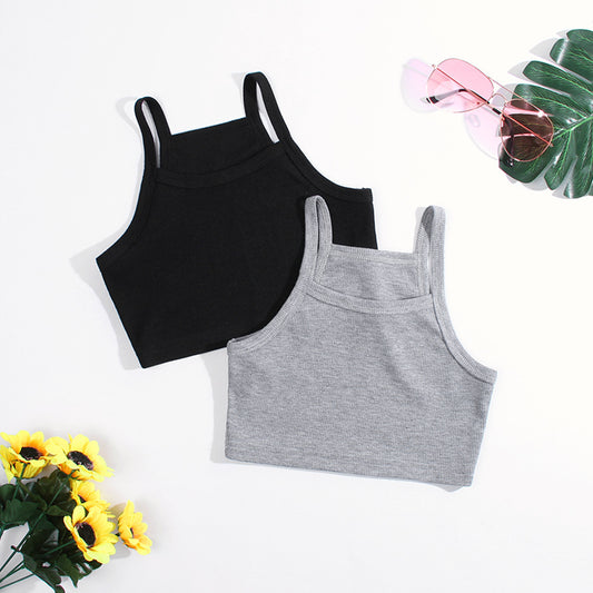 New Girls' Short Solid Color Vest Trend