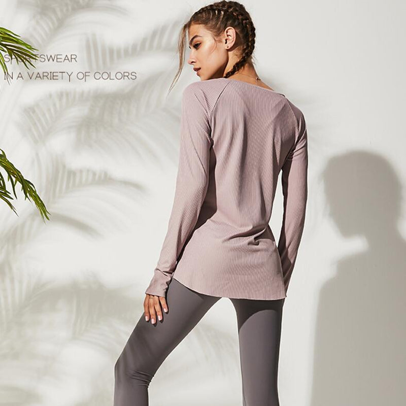 Threaded long sleeve yoga wear