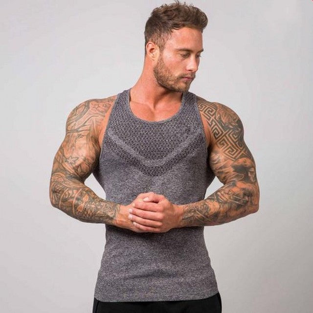 Muscle Workout Men's Running Vest Sports Training Bodybuilding Breathable Stretch T-shirt