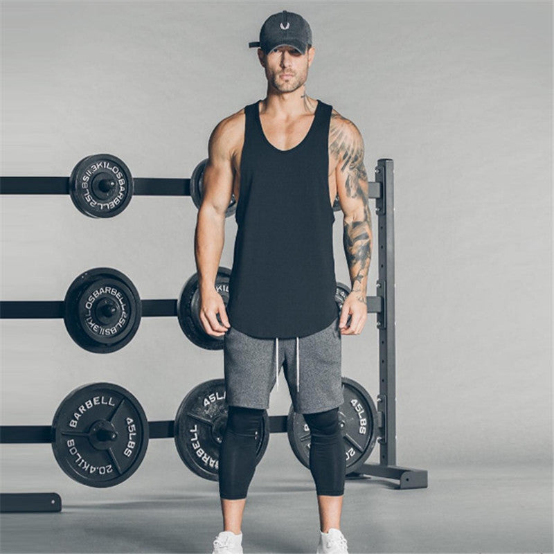 Muscle Men's Sports And Fitness Running Training Quick-drying Vest Slim Fit Breathable Sleeveless Shirt Men's