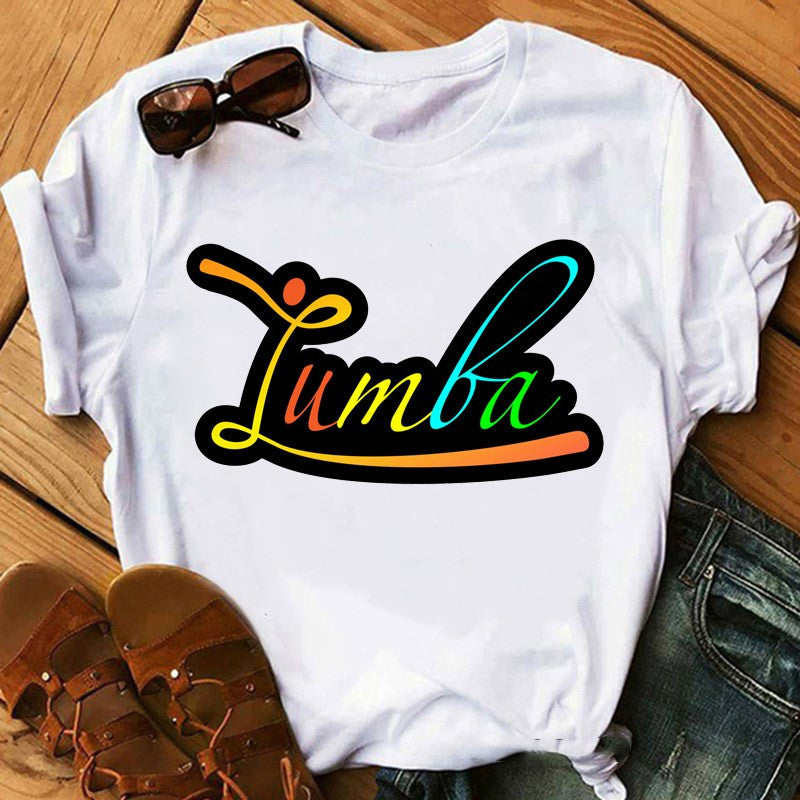 Dance Short Sleeve Zumba Printed Short Sleeve T-shirt