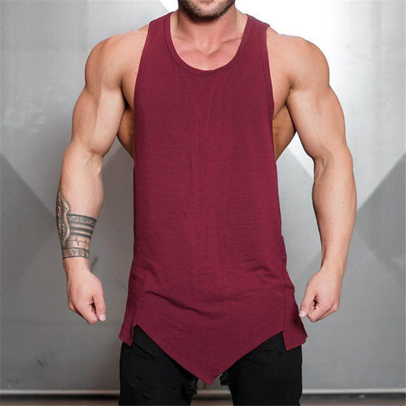 Light Board Solid Color Loose Bodybuilding Fitness Muscular Men's Vest