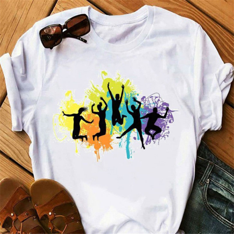 Dance Short Sleeve Zumba Printed Short Sleeve T-shirt