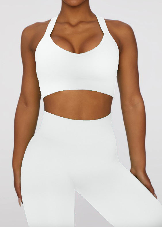 Women's Fashion Cross Bra High Waist Hip Lift Seamless Yoga Suit