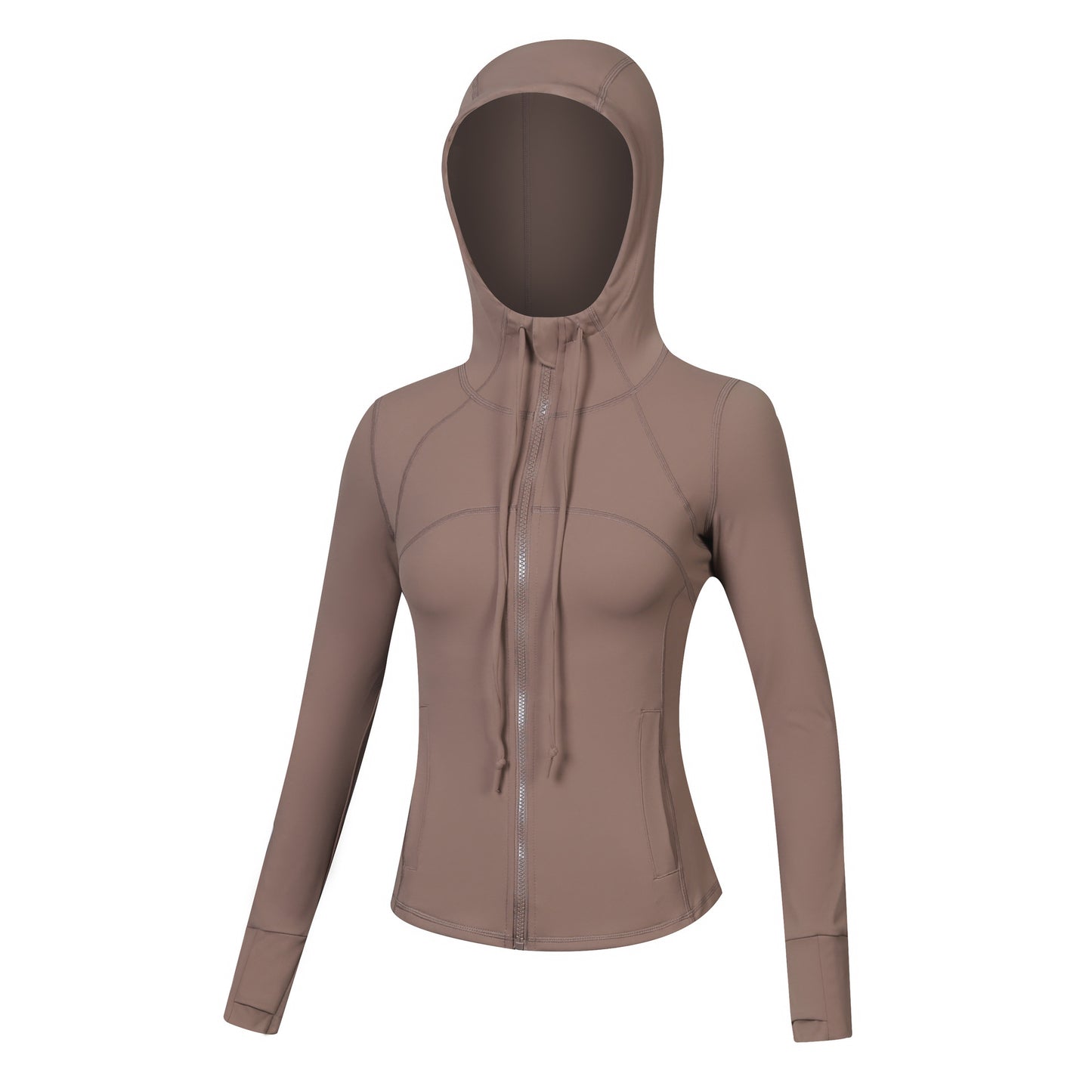 Sports Jacket Women's Long Sleeve Hooded Slim Fit Running Fitness Outdoor Yoga Clothes Zipper