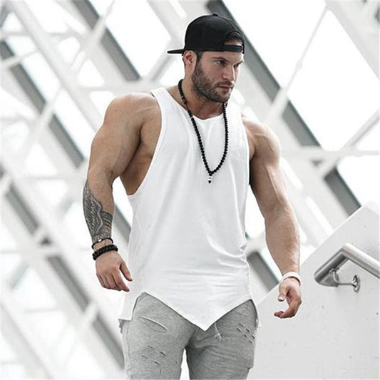 Light Board Solid Color Loose Bodybuilding Fitness Muscular Men's Vest