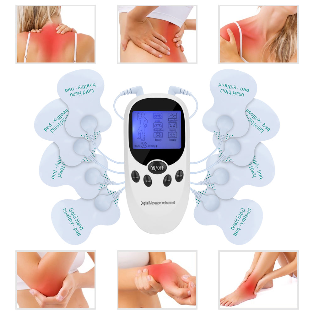 Electric Acupuncture Digital Therapy Tens Body Massager Dual Channels Pulse Muscle Stimulator For Back Neck Leg Pain Relief